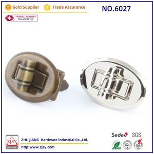 6027 클래식 철 미니 지갑 걸쇠 폐쇄 전기 도금 타원형 트위스트 잠금 장치 - Product Image 6