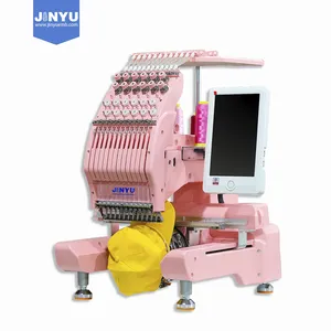 JCS-1201N JINYU Fast Delivery Mini Household Portable Single Heed Hat T-shirt Flat 3d Embroidery Machine