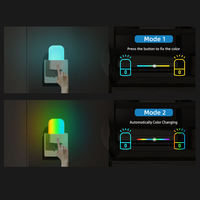 Luz Nocturna Moderna Cuadrada de ABS con Sensor de Oscuridad y Luz Diurna, LED Regulable con Sensor de Movimiento, Luz Cálida para Dormitorio y Pasillo