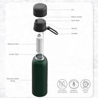 Bouteille filtrante à eau alcaline en acier inoxydable SS304 de 750 ml, pour garder l'eau froide, idéale pour le camping, les camping-cars et les voitures