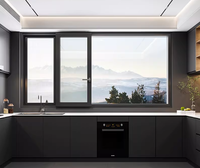 Fenêtres coulissantes horizontales modernes à haute sécurité, cadre en alliage d'aluminium, verre flottant insonorisé, pour extérieur, salle de bain, villa