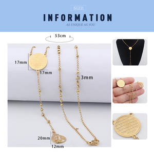 Collar de Cuentas de Oración Islámica Rosario con Colgante de Alá en Árabe Chapado en Oro para Mujer, Joyería Musulmana al por Mayor - Product Image 6