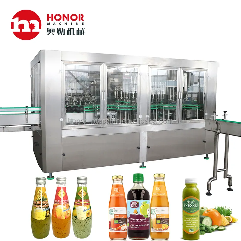 Long standing reputation 3-in-1 high speed automatic juice bottle filling packaging production line