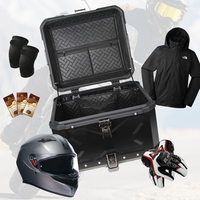 Top case de moto en aluminium noir épais de 45 L, grand, étanche, avec coins anti-collision