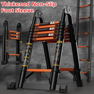 Échelle en acier multi-usage télescopique pliable et extensible de 2,6 m à 7 m <span class=keywords><strong>pour</strong></span> une utilisation à la maison et en extérieur avec verrou de sécurité - Product Image 2