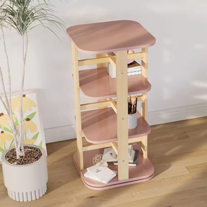 Phong Cách Hiện Đại Montessori Lưu Trữ Cuốn Sách Tổ Chức Giá Kết Hợp Trắng Thông Minh Bằng Gỗ Đứng Quay Vòng Giá Sách Cho Trẻ Em - Product Image 5