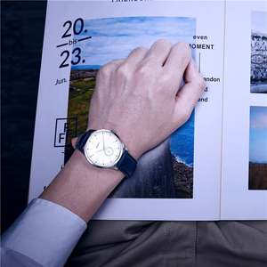 Montre Classique Fine pour Homme à Quartz avec Cadran Plaqué Argent Bracelet en Cuir Style Sport Antique Boîtier en Acier Inoxydable Étanche 5ATM - Product Image 3