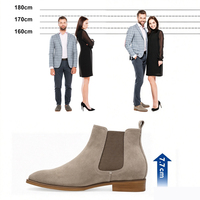 Bottes de ville rehaussantes pour hommes en cuir véritable de haute qualité, hauteur 7,7 cm, personnalisées pour le bureau et les occasions formelles