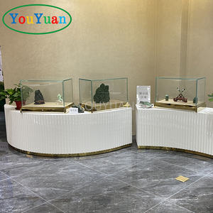 Vitrine de bijoux ronde en <span class=keywords><strong>bois</strong></span> pont coulissant présentoir de bijoux comptoir de bijoux vitrine kiosque - Product Image 5