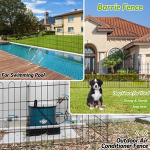 Valla Metálica Negra para Jardín, Barrera para Perros Fácil de Montar con Alambre de Hierro Recubierto, Rejilla de Bajo Mantenimiento para Patios - Product Image 5