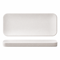 Assiette de service rectangulaire en mélamine mouchetée de 30,5 cm, modèle 5009, bord gaufré, pour la maison, les hôtels et les restaurants