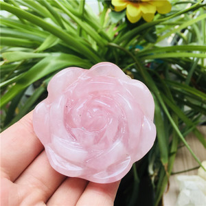 Commercio all'ingrosso Naturale Della Pietra Preziosa Scultura Rosa Quarzo Rosa A Forma di Fiore di Pietra <span class=keywords><strong>per</strong></span> il Regalo - Product Image 6
