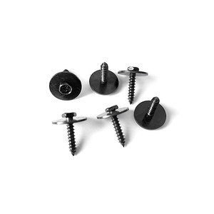 Vis autotaraudeuses hexagonales avec rondelle 4 mm en métal noir, filetage métrique droit, usage industriel général - Product Image 4