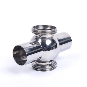 Vanne de contrôle à visière sphérique à quatre voies à installation rapide, en acier inoxydable, pour tuyaux sanitaires, vanne de contrôle à visière sphérique à passage direct - Product Image 4