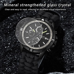 Reloj de Cuarzo para Hombre Sanda 3227 con Correa de Cuero, Luminoso, Resistente al Agua, Correa Trenzada, Reloj de Pulsera Deportivo para Montañismo al Aire Libre - Product Image 4