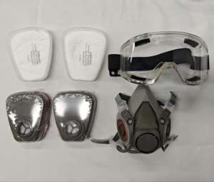 6200 masker Gas pelindung debu kimia pestisida, Filter karbon aktif bahan karet dapat dicuci dapat digunakan kembali untuk renovasi - Product Image 5