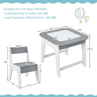 Table d'activités en bois 3-en-1 avec plateau amovible et tableau noir/tableau blanc/pour l'artisanat artistique et la crèche préscolaire
