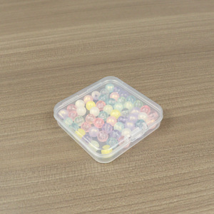 Transparent Plastic Square Box 6.5x6.5x1.5cm Covered Mini Storage For Jewelry <b>Nail</b> <b>Stickers</b> Toy Parts - Product Image 3