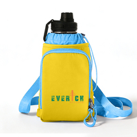 Sac bandoulière pour bouteille d'eau en nylon de 40 oz avec poche pour téléphone, étanche, pour la randonnée, la salle de sport, les voyages, accepte le logo personnalisé