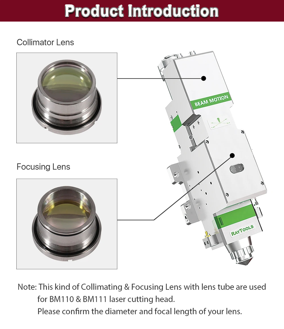 Lentille DMK Fiber laser collimating&Fotiating avec support pour objectif pour Raytools Tête de coupe laser Bm109/Bm111/Bt240 - Chine Lentille de collimation, verre collimaté