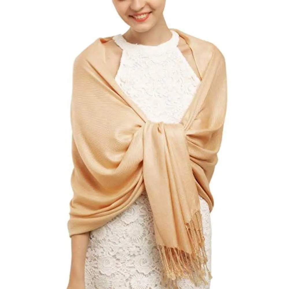 2022 New 250 Gram Plain Color Viscose Shawls Wraps Orange Silk Head Fashion Scarf Ladies Scarves