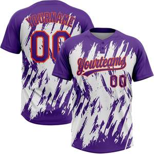 Fanscustom, camisetas de softbol personalizadas, jersey de 2 botones, uniformes para hombres, camisetas de práctica deportiva personalizadas para jóvenes, hechas de poliéster - Product Image 1