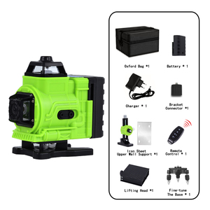 Niveaux laser rotatifs à 16 lignes croisées 360° <span class=keywords><strong>Lazer</strong></span> 4D Faisceau vert super lumineux Auto-nivellement Longue distance 50m avec trépied - Product Image 4
