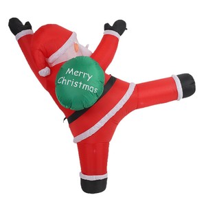 Modelo Inflable de Santa Claus Escalando la Pared de 2 Metros con Mochila Verde, Adorno Inflable para Exteriores - Product Image 5
