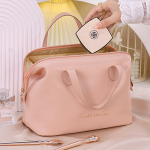 Bolsa de almacenamiento francesa de mano de cuero PU nueva belleza de moda de gran capacidad portátil cuidado de la piel <span class=keywords><strong>maquillaje</strong></span> y bolsa de inodoro - Product Image 5