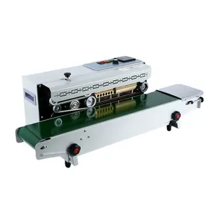 Plastic Bag Heat Sealing Machine Fr-900 Continuous Band Bag/film Sealer With Date Printer