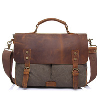 Sac à bandoulière en toile rétro Mallette d'affaires à la mode pour hommes Sacoche pour ordinateur portable Sac de messager