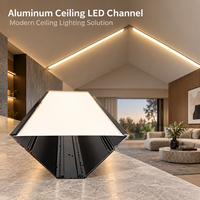 Profilé en aluminium pour éclairage LED encastré, forme irrégulière, pour plafond, mur, éclairage indirect, décoration linéaire intérieure