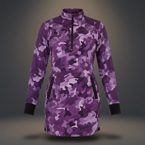 Women's Customized Color Camouflage Zip-Up Long Sleeve Breathable Comfortable 220g Quick Dry UPF <b>50</b> Fishing Wear <b>Dress</b> Side - Product Image 2