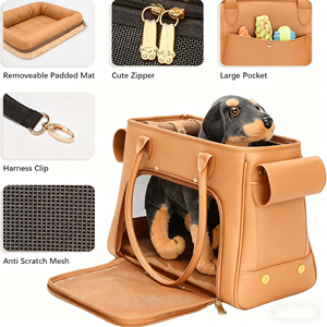 Özel küçük orta köpek ve kedi evcil hayvan taşıyıcı nefes örgü Sling evcil hayvanlar için omuz çantası su geçirmez seyahat çantası - Product Image 6