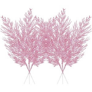 Coloré Artificiel De Noël En Plastique Pin Aiguille Branche Or Poussière Feuille Ornement Guirlande Décoration avec Cyprès Feuille Arbre Décor - Product Image 2