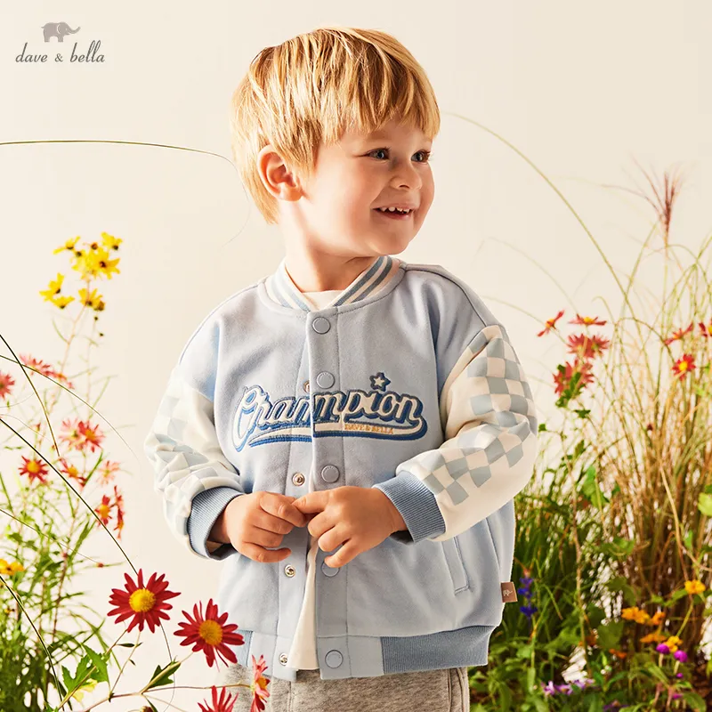 Dave Bella Fashion Baby Boy Baseball Jacket Spring Autumn Toddler Kids Coat Girls Sport Outwear Clothes DB1230397