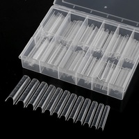 120 pièces/boîte ongles de construction rapide conseils cristal étendu moule à ongles en forme de U ongles acrylique extensions formes
