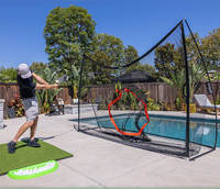 Filet d'entraînement de golf classique 10 x 7 pieds avec écran d'impact et simulateur vierge en nylon, choix de graphismes imprimés