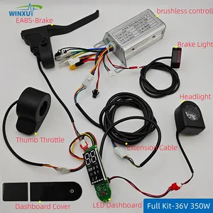ชุดควบคุมมอเตอร์ไร้แปรงถ่าน 36V 350W สำหรับจักรยานไฟฟ้า สกู๊ตเตอร์ไฟฟ้า พร้อมจอแสดงผล LED และคันเร่ง สำหรับซ่อมแซม Xiaomi M365 - Product Image 4