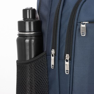 Laptop <b>Backpack</b> For Business Travel Large Capacity <b>With</b> Laptop <b>Compartment</b> Unisex Blue Solid Color Shoulder Straps QY-0221 - Product Image 3