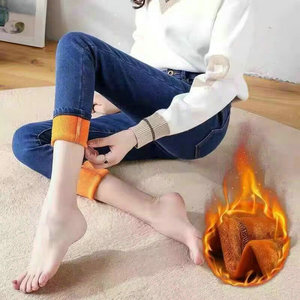 Modello FYK016 da 2,95 Dollari, Taglie S-XL, Nuovi <span class=keywords><strong>Jeans</strong></span> Invernali da <span class=keywords><strong>Donna</strong></span> Stile Matita in Denim Blu, Nero e <span class=keywords><strong>Grigio</strong></span> con Interno in Pelliccia - Product Image 1