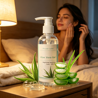 Crème hydratante et apaisante après-soleil à l'aloe vera biologique pressée à froid, marque distributeur, pour le visage et le corps, 200 ml, types de soins