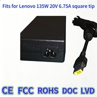 135W 20V 6.75A Slim Square Tip Half Logo Tahan Api Tipe-C Pengisi Daya Laptop Cocok untuk ThinkPad IdeaPad Gaming Notebook Adapter