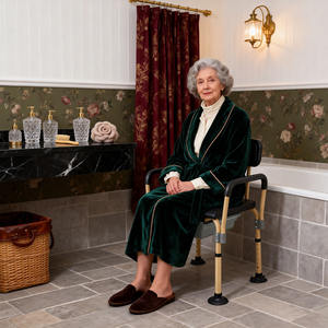 Silla de Baño para Personas Mayores y Discapacitadas, Equipo de Seguridad para Ducha, Almohadillas Antideslizantes, Plegable, Ajustable en Altura - Product Image 5