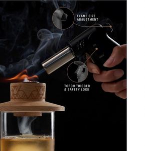 Jet Flame <b>Lock</b> Stainless Steel Windproof <b>Portable</b> Torch Lighter Gas Butane Refillable for Cigar Cigarette Smoking Accessory - Product Image 3