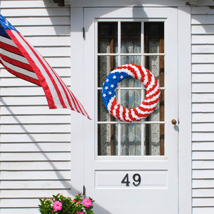 Yêu Nước tăng vòng hoa, July 4th mùa hè mềm cảm ứng bọt tăng vòng hoa cửa trước, handmade memorial day nhân tạo vòng hoa - Product Image 2