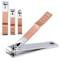 Ensemble professionnel de manucure et pédicure en acier inoxydable doré rose avec coupe-ongles 16-en-1 et étui en cuir PU (M004)