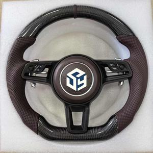 Volante Porsche de cuero completo actualizado para modelos Panamera <span class=keywords><strong>Cayenne</strong></span> <span class=keywords><strong>Macan</strong></span> Cayman Boxster Taycan 918 911 981 718 958 - Product Image 4