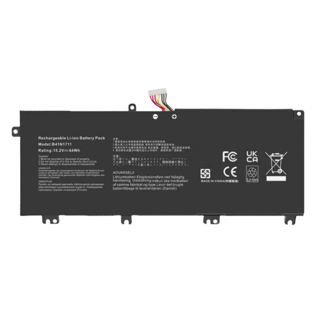 Brand New Wholesale 15.2V 64Wh B41N1711 Replacement Laptop Batteryfor ASUS FX503VM FX63V GL703VD GL703GE Long and Short Cable