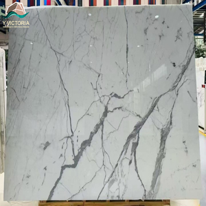 Mármol Blanco Estilo Calacatta Premium en Losa Grande, Piedra Natural con Patrón de Vetas Grises Intensas para Proyectos de Encimeras en Villas y Hoteles - Product Image 1